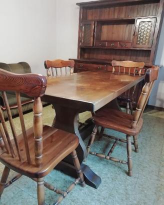 Soggiorno rustico in legno massiccio in rovere