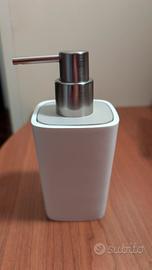 set bagno dispenser sapone e portaspazzolini bianc