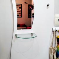 pannello appendiabiti bianco con specchio  h180