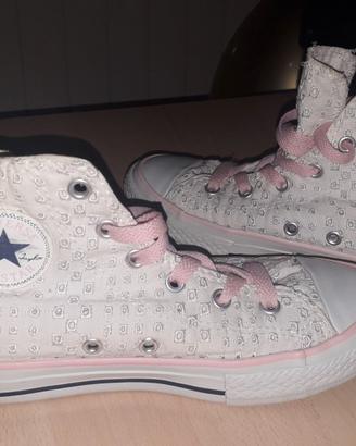 Scarpe Converse Bimba stoffa e pelle num 33 Rosa