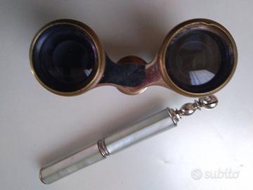 Binocolo da teatro in ottone e madreperla