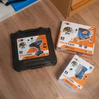 trapano, levigatrice e seghetto