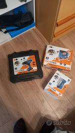 trapano, levigatrice e seghetto