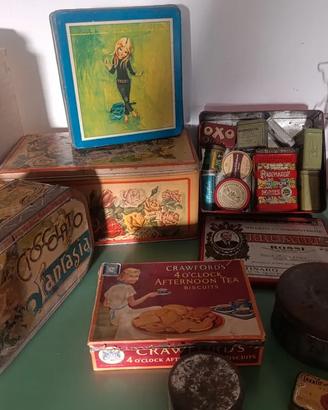 scatole di latta vintage tolla Ferro