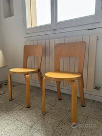 2 Sedie Alvar Aalto di design Artek 65