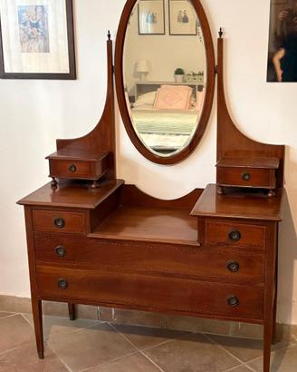 Mobile con specchiera ovale 1700 inglese