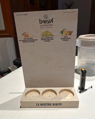 espositore da bar per bibite lurisia