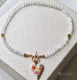 Collana artigianale da donna con quarzo