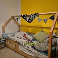 Letto a Capanna 90x190  Legno Naturale