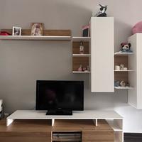 Parete attrezzata moderna bianco rovere