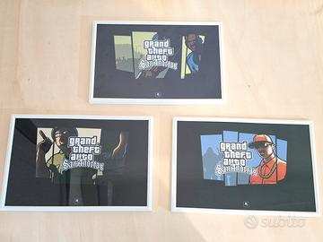 x3 Poster GTA San Andreas + Cornici