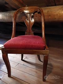 Sedie a Gondola stile Impero Gruppo di 4