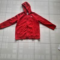 felpa nike rossa con zip e capuccio uomo XL