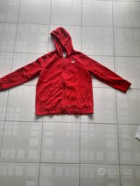 felpa nike rossa con zip e capuccio uomo XL