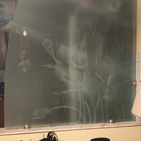 Vetro Divisorio con disegno Fiori Kalle