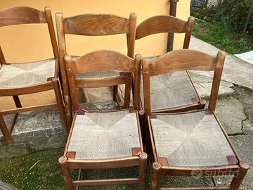 sedie di legno da restaurare ma in buono stato