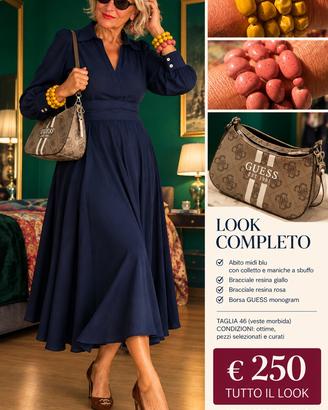 Abito autunnale e borsa Guess