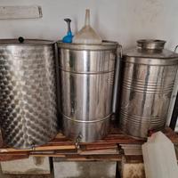 3 Bidoni inox olio d’oliva/vino