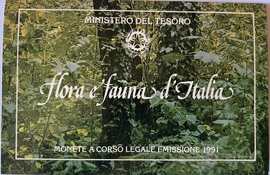 ITALIA dittico argento FLORA E FAUNA 1991