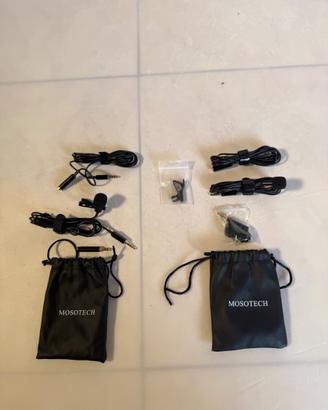 COPPIA MICROFONI LAVALIER MOSOTECH CON ACCESSORI