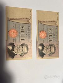 Coppia consecutiva 1.000 lire G.Verdi ll Dec.1975