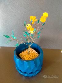 vasetto e sotto vaso smaltato 