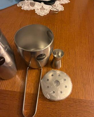 Set cocktail vintage Alessi in acciaio inox –