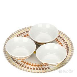 thun Set 3 ciotole e piatto aperitivo tulipani