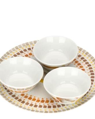 thun Set 3 ciotole e piatto aperitivo tulipani