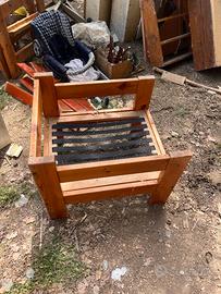 Struttura poltrona legno con cinghie