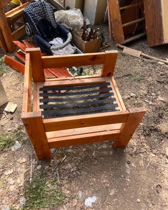 Struttura poltrona legno con cinghie