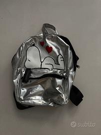 Zainetto Snoopy Peanuts argento metallizzato
