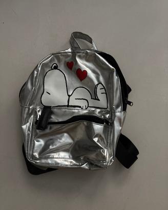 Zainetto Snoopy Peanuts argento metallizzato