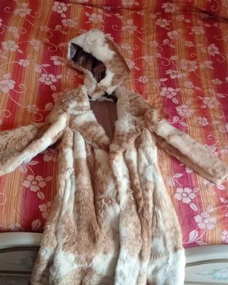Pelliccia Guanaco Anni 70 Con Cappuccio