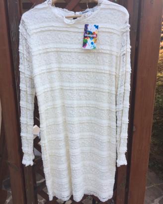 Abito Desigual pizzo color panna tg 46
