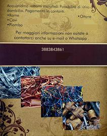 Compriamo metalli rame ottone eccet