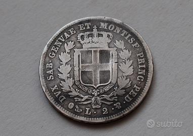2 LIRE 1844 GENOVA – CARLO ALBERTO