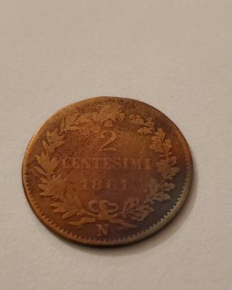 2 Centesimi 1861 N - VITTORIO EMANUELE II