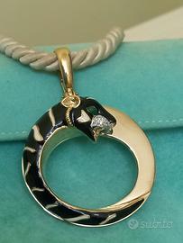 ciondolo tigre in argento 925 placcato oro 18 Kt 