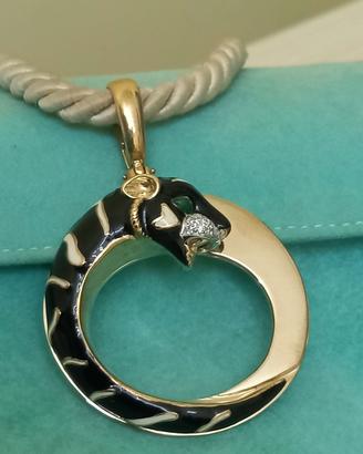 ciondolo tigre in argento 925 placcato oro 18 Kt 