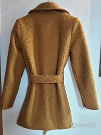 Cappotto sherpa giallo ocra-senape