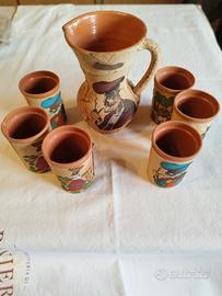 1 Brocca + 6 bicchieri Artigianato Sardo sughero