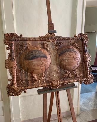 Quadro in legno Mappe Mond DU Globe