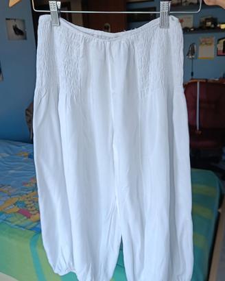 Pantalone harem al ginocchio seta 50%