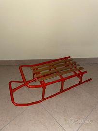 SLITTINO DA NEVE IN METALLO E LEGNO ANNI '70
