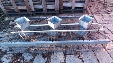 gabbia per allevamento conigli 180x80x30 cm
