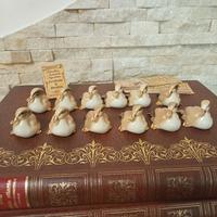 12 papere paperelle in porcellana Capodimonte