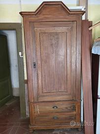 ARMADIO IN LEGNO,UN'ANTA,cm 90 X 213 x 45;2 casset