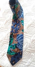Cravatta uomo 100% seta fantasia multicolore