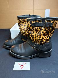 Stivaletti GUESS-pelle e cavallino leopardato n 38